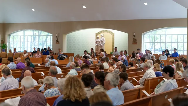 The congregation at Sunday Mass